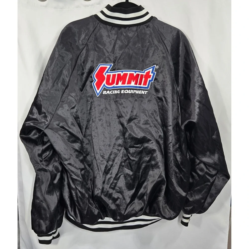 Vintage Summit Racing Westark Satin Bomber Jacket XL Made in USA Nice but Flawed